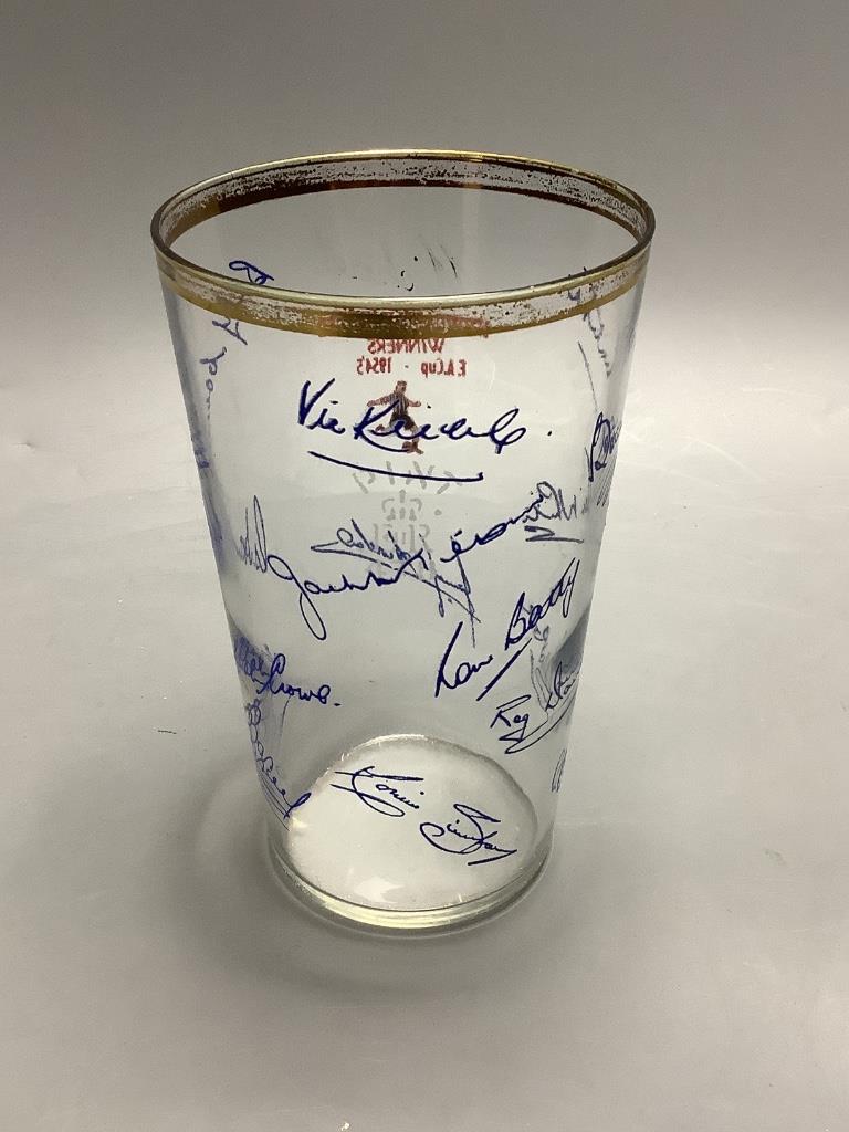 A Newcastle United FA Cup winners glass 1954, height 14.5cm